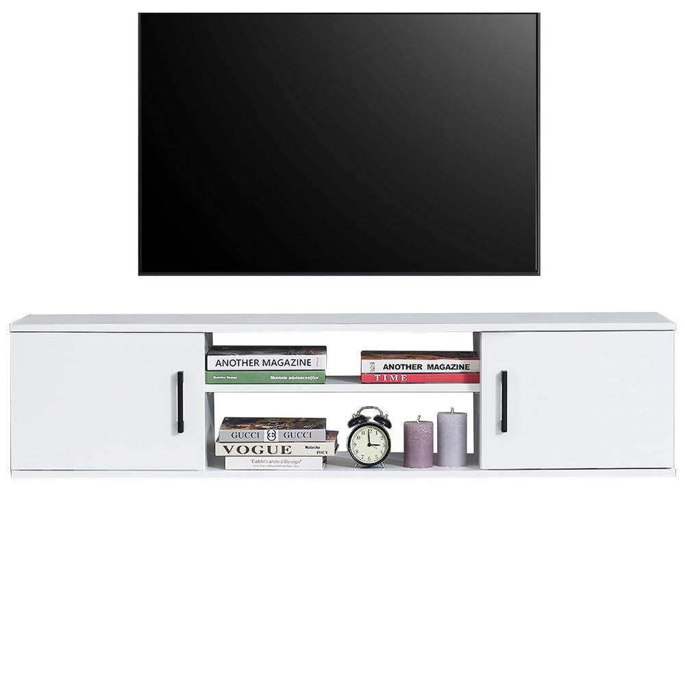 Floating TV Stand Under TV Shelf Floating,Floating TV Console (White). Picture 6