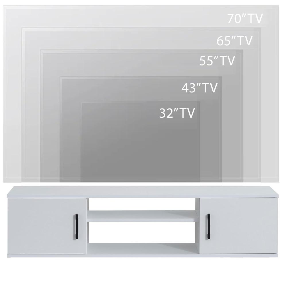 Floating TV Stand Under TV Shelf Floating,Floating TV Console (White). Picture 3