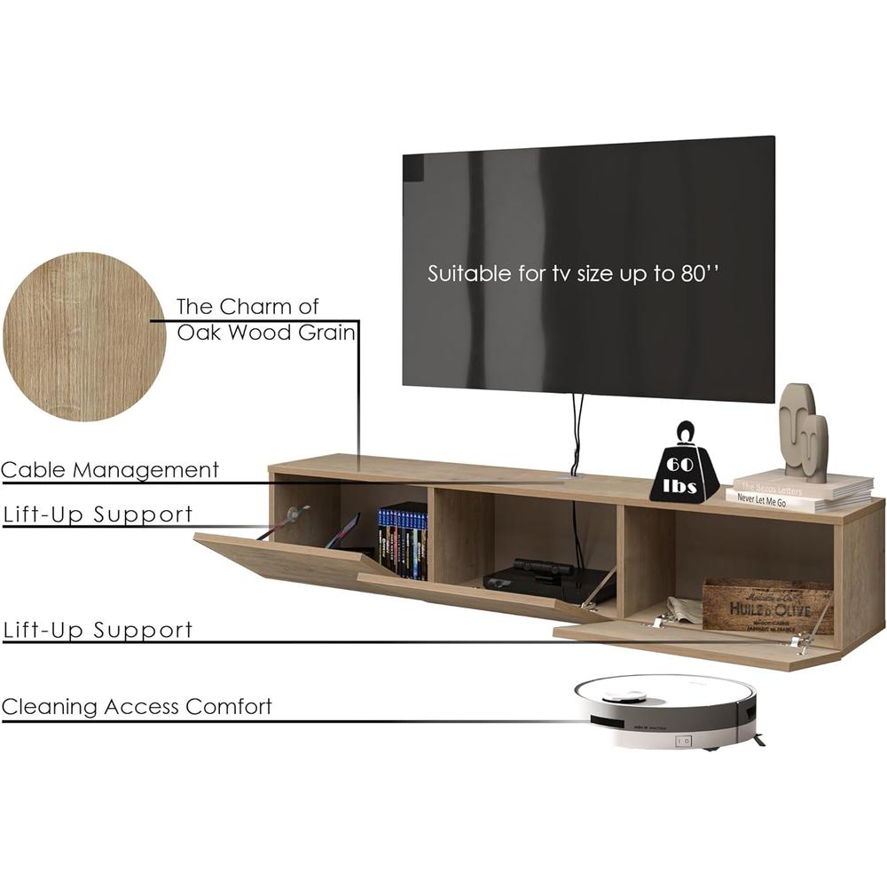 Atelier Mobili Floating TV Stand, TV Stand up to 75 inch TV. Picture 6