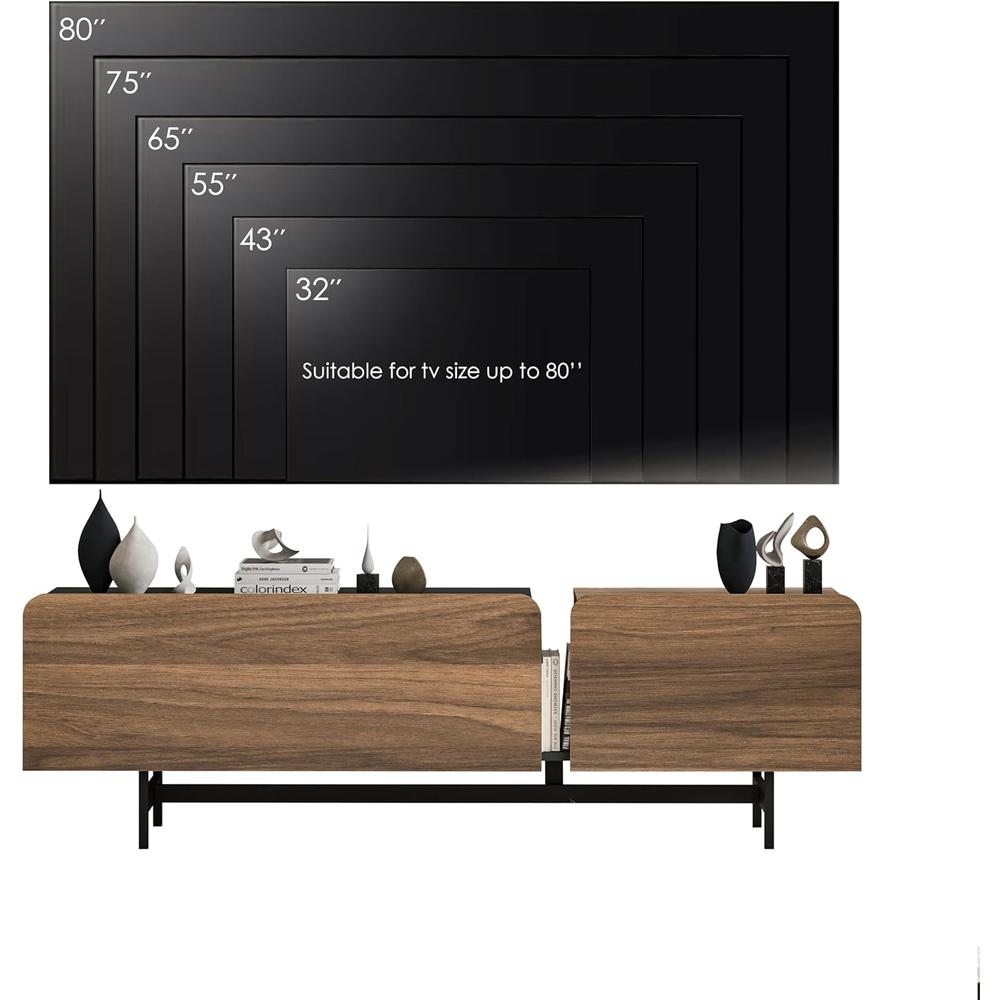 Atelier Mobili Mid Century Modern TV Stand Entertainment Center for 65+ inch tv. Picture 7