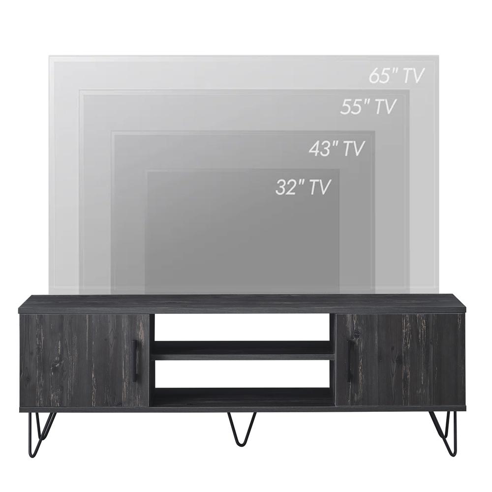 Black Entertainment Center, TV Stand 55 Inch TV. Picture 7