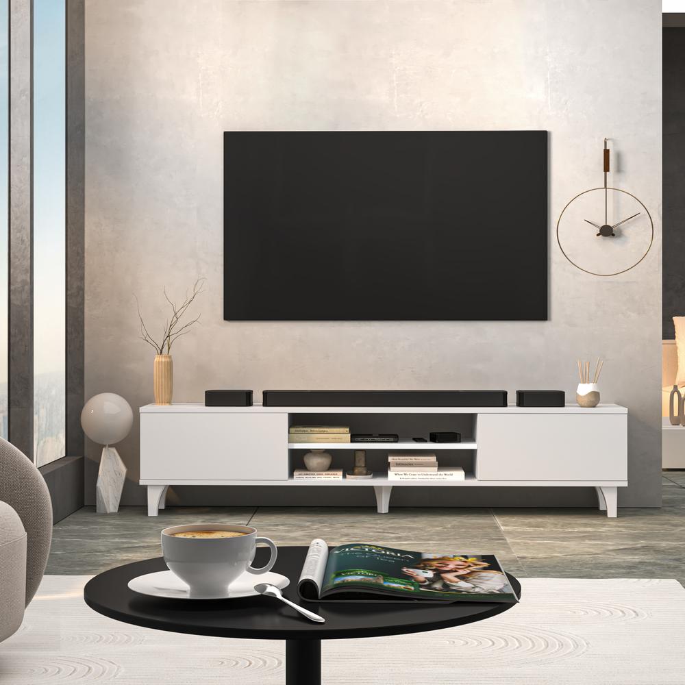 Interchangeable TV Stands for Living Room, White TV Stand. Picture 2