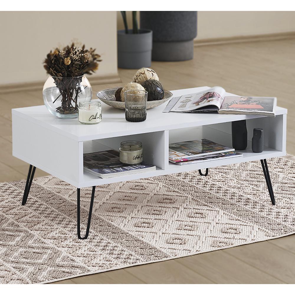 Vegan Coffee Table for Living Room (White & Anthracite). Picture 4