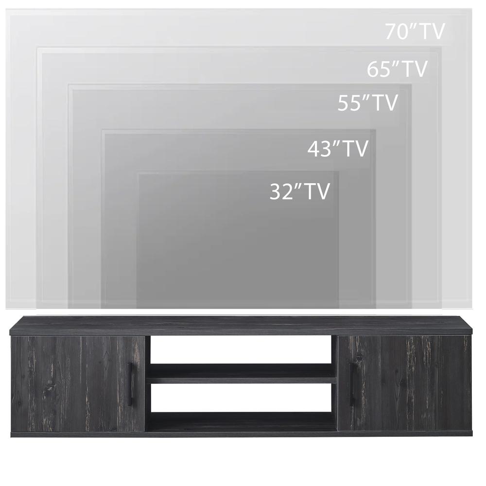 Modern Wall Mounted TV Console (Black Oak). Picture 6