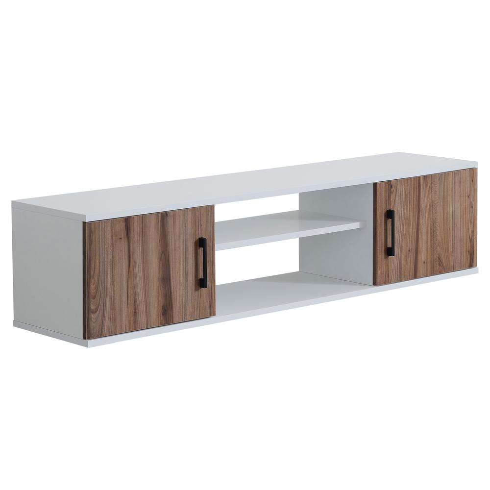 Modern Wall Mounted TV Console (Country Oak). Picture 1