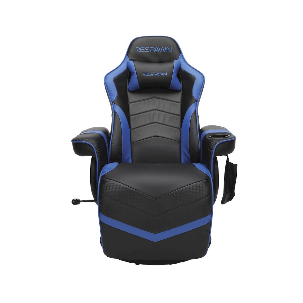 Reclining Gaming Chair with Footrest, Gaming Chair Recliner - Blue. Picture 2