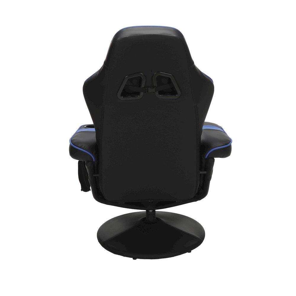 Reclining Gaming Chair with Footrest, Gaming Chair Recliner - Blue. Picture 4