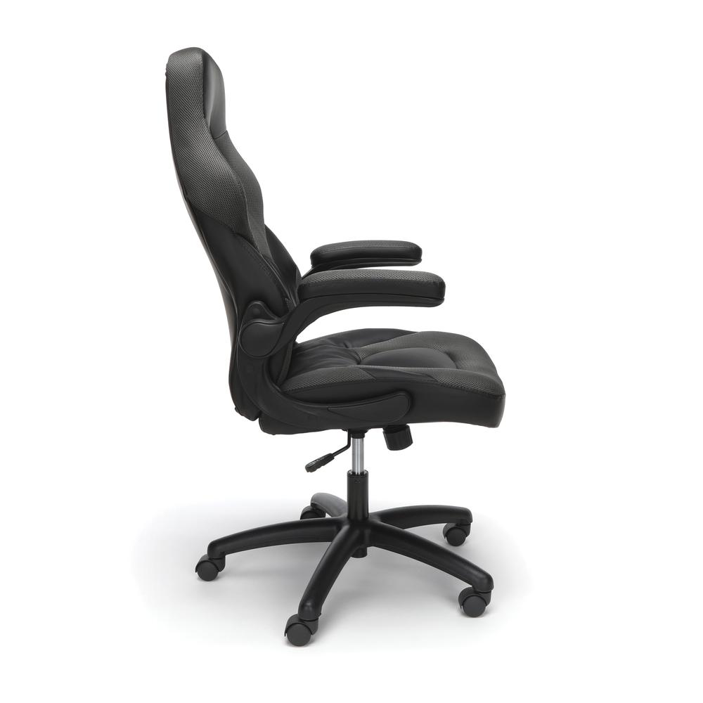Racing Style Bonded Leather Gaming Chair, in Gray. Picture 4