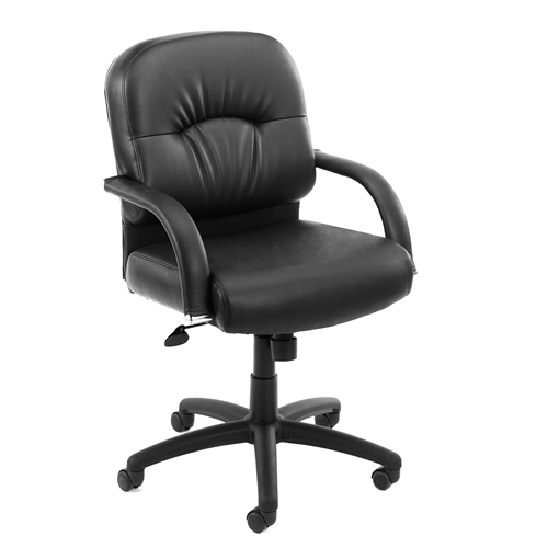 Boss Mid Back Caressoft Chair In Black W/ Knee Tilt. Picture 1