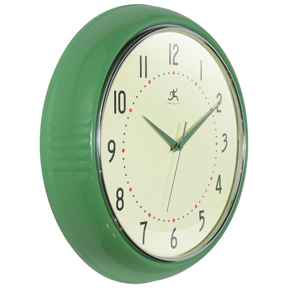 Retro Round Green Wall Clock, 15". Picture 2