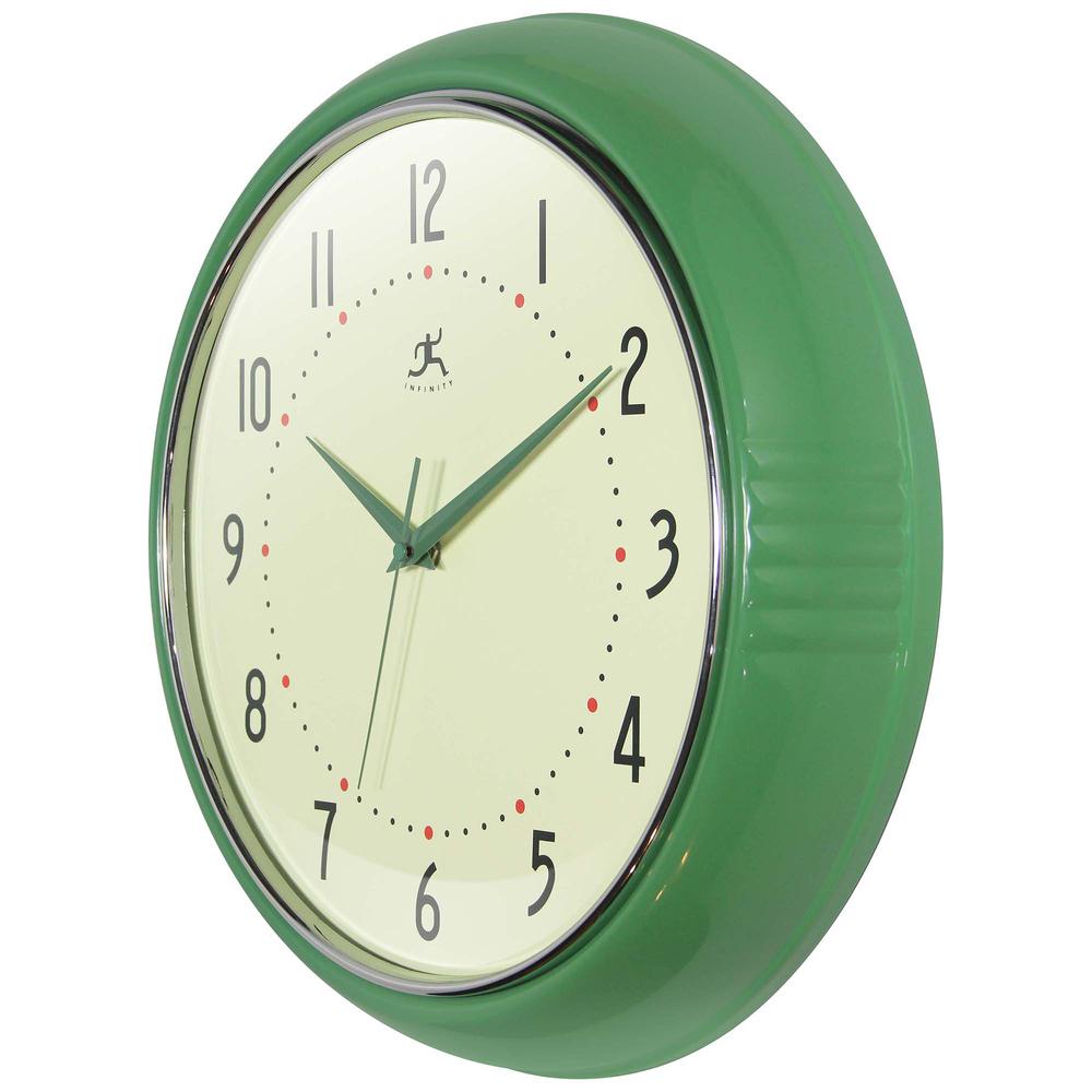 Retro Round Green Wall Clock, 15". Picture 4