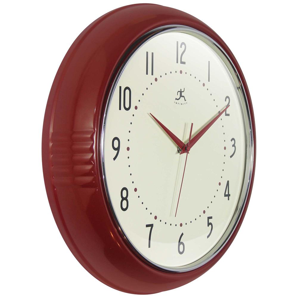 Retro Round Red Wall Clock, 15". Picture 2