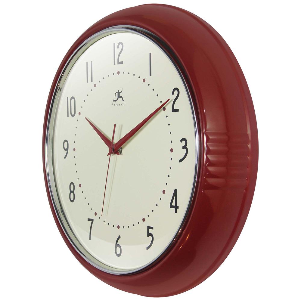 Retro Round Red Wall Clock, 15". Picture 4