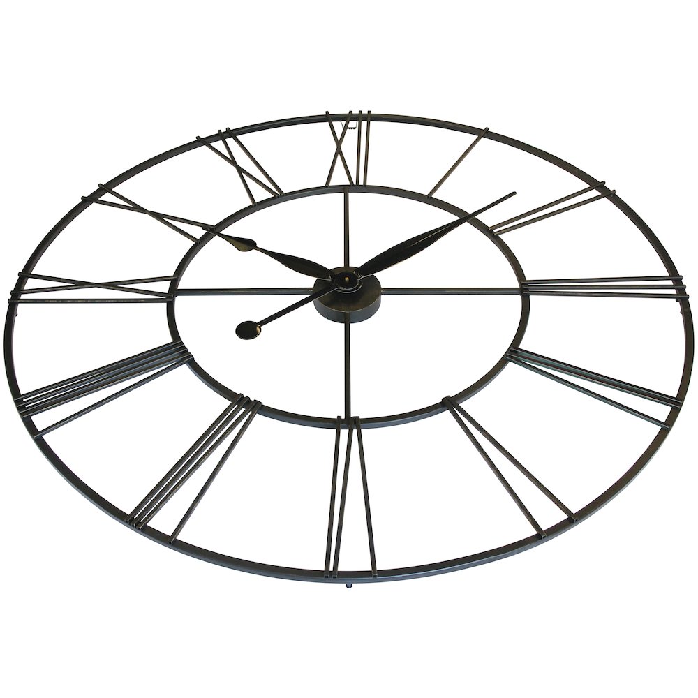 45 in Round Wall Clock, Black Finish Case, Open Face. Picture 2