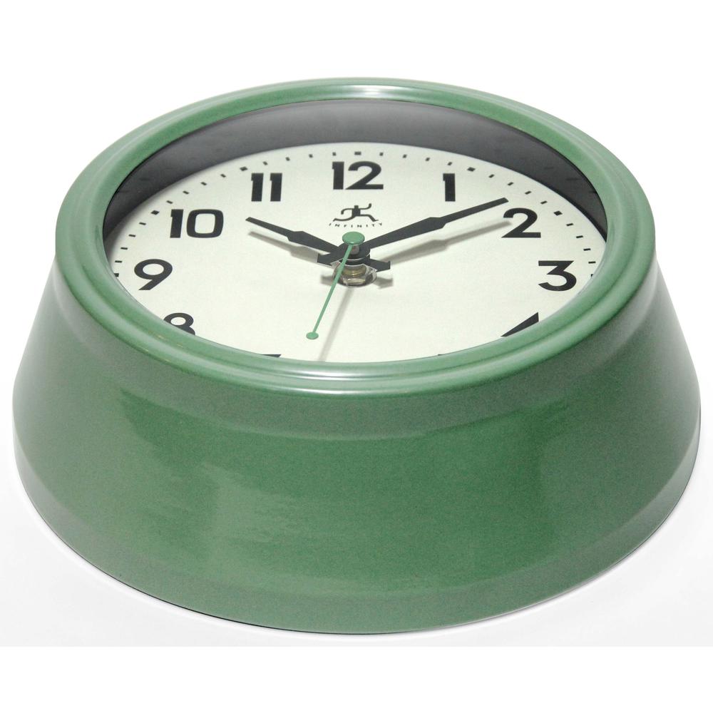 8.5" Retro Diner Wall Clock - Green. Picture 3