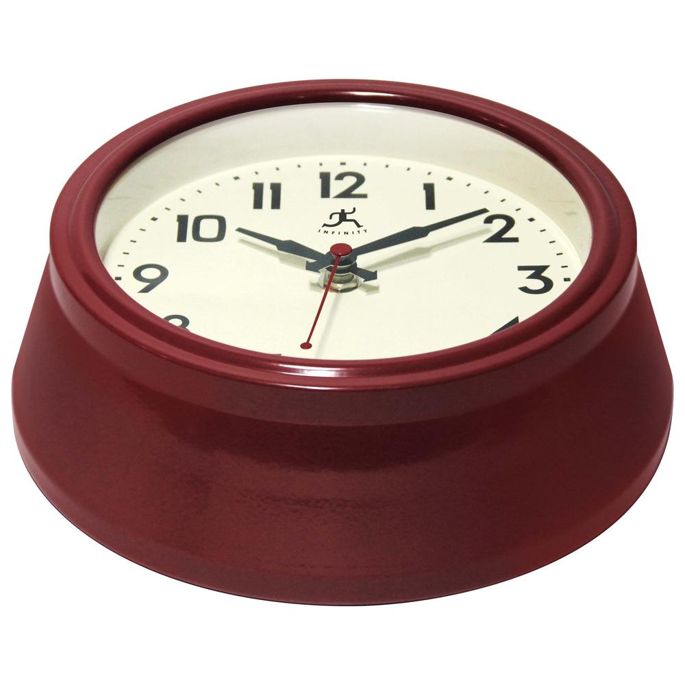 8.5" Retro Diner Wall Clock - Red. Picture 3