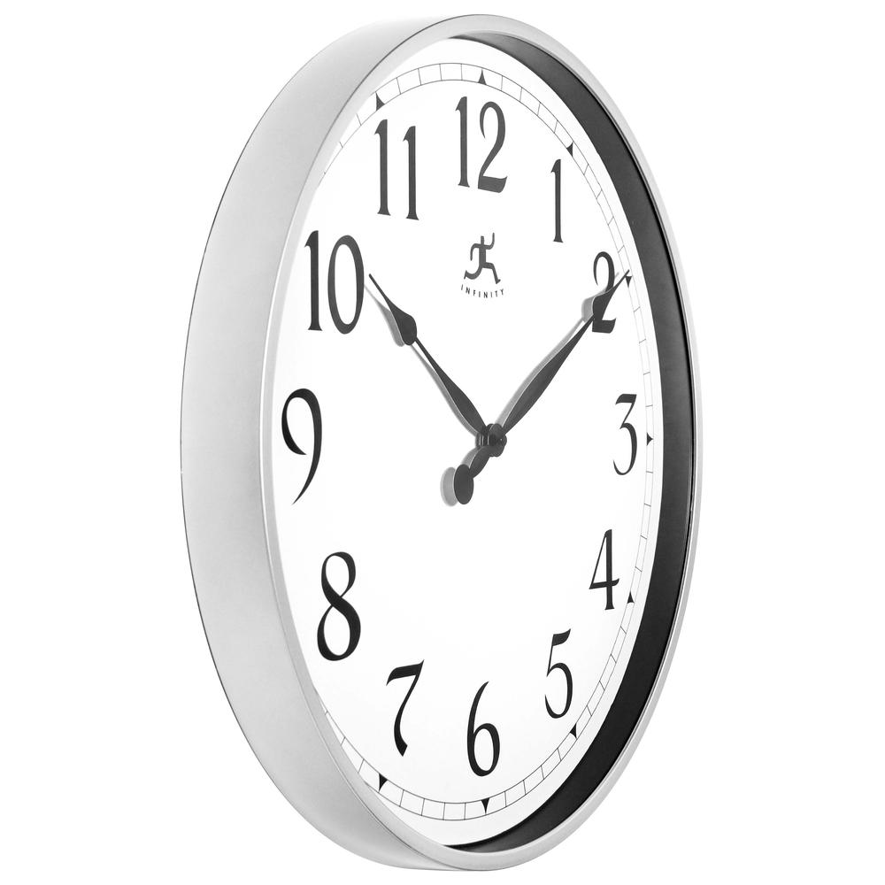 18 in Round Wall Clock, Silver Finish Case over a  in Wall Clock. Picture 3