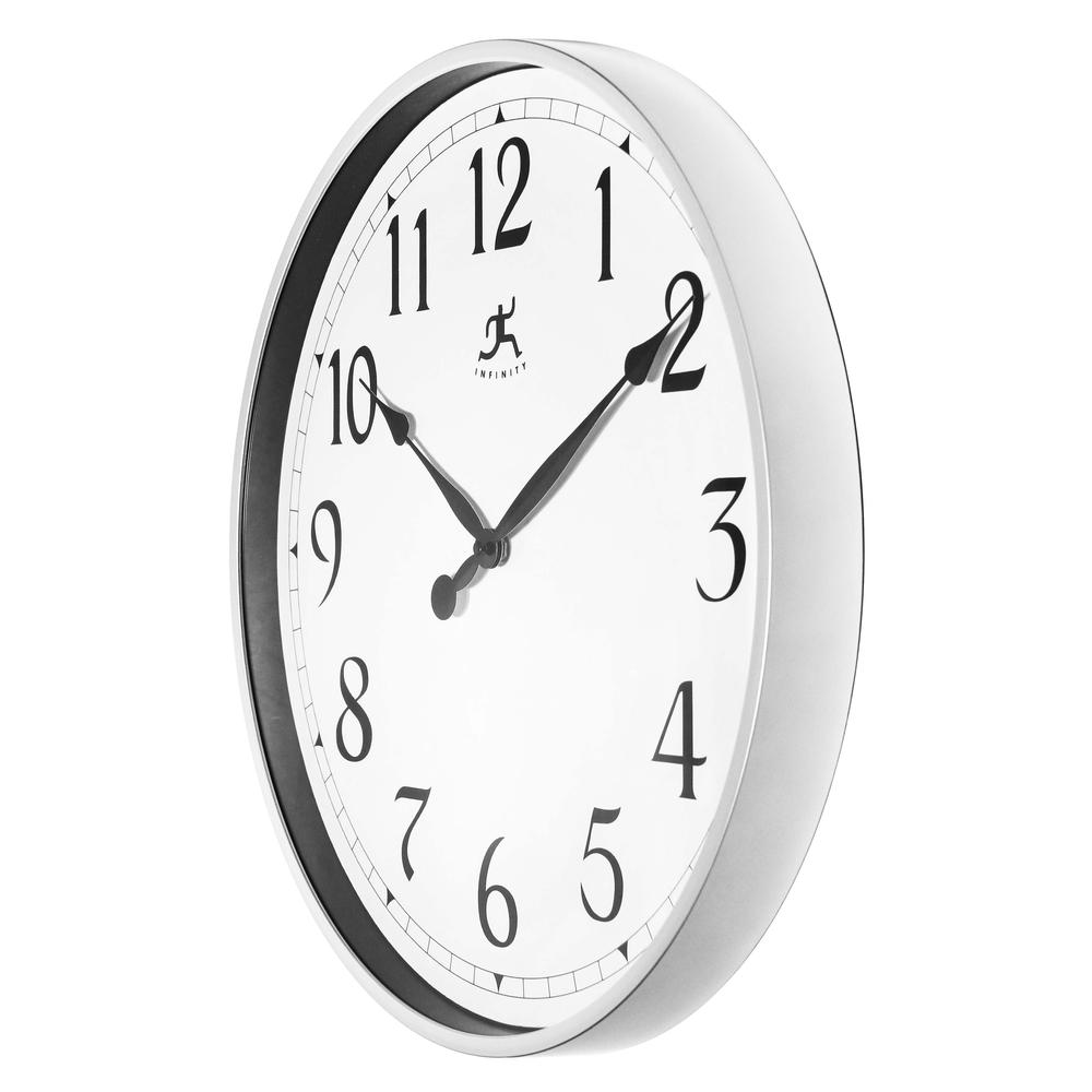 18 in Round Wall Clock, Silver Finish Case over a  in Wall Clock. Picture 4