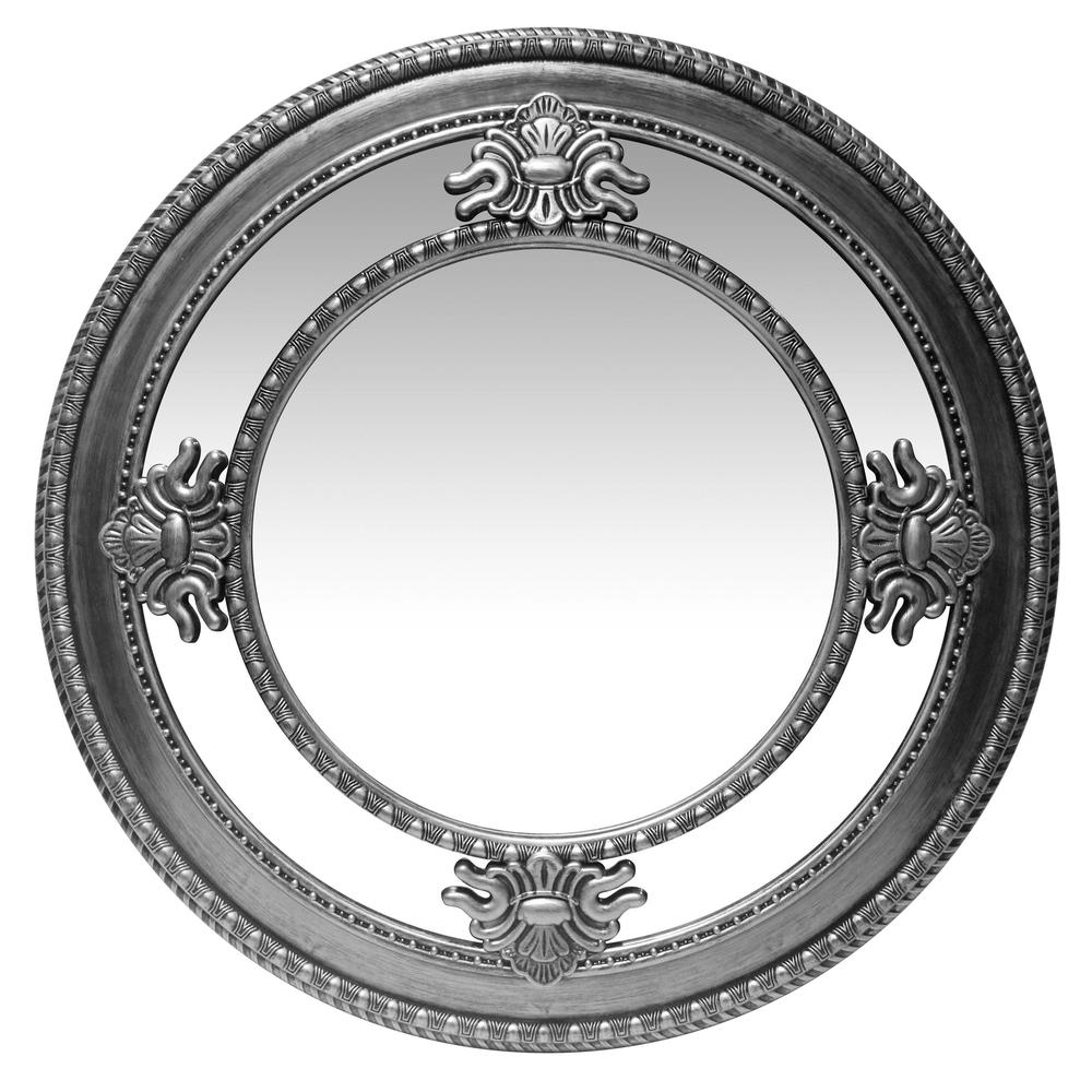 23 In Decorative Round Wall Mirror, Round Wall Mirror Silver Frame