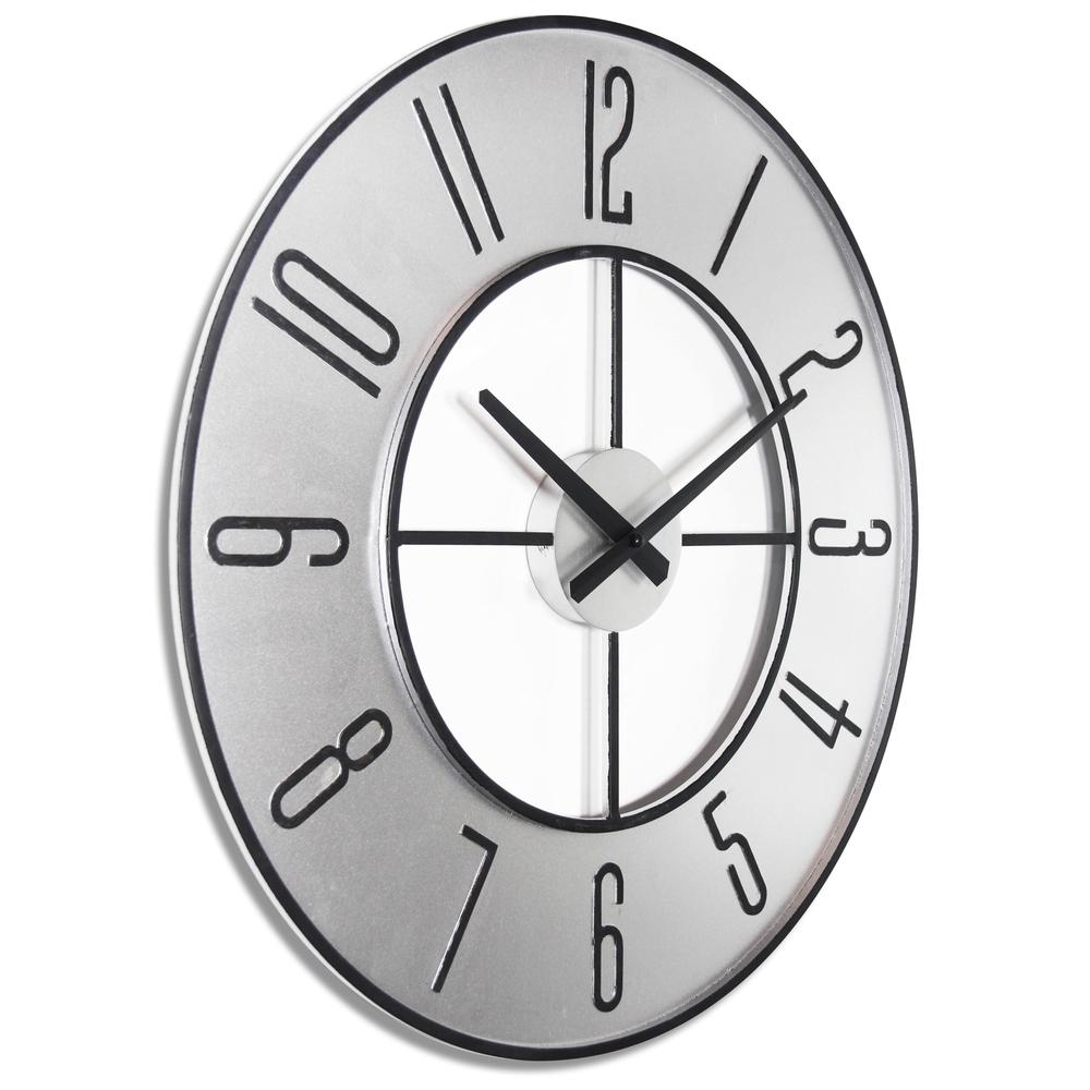 Metropolitan Silver Metal Wall Clock, 19.75". Picture 2