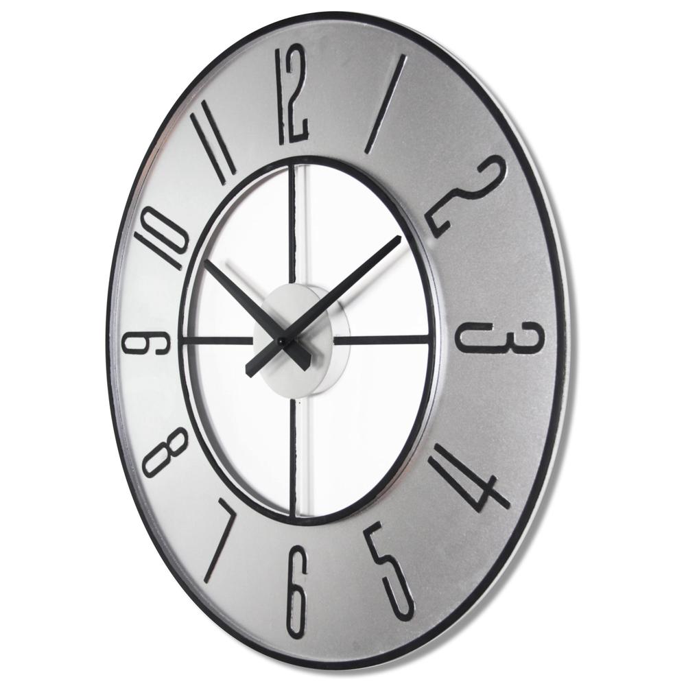 Metropolitan Silver Metal Wall Clock, 19.75". Picture 4