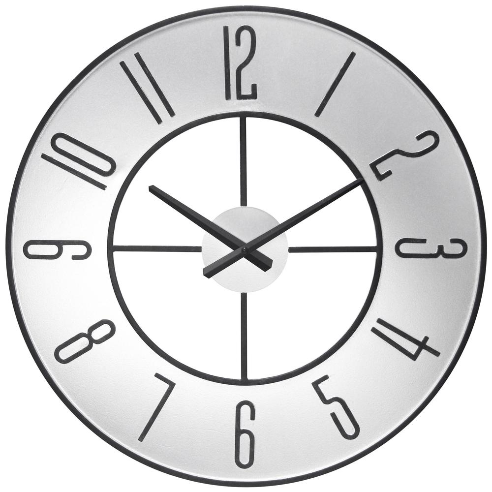 Metropolitan Silver Metal Wall Clock, 19.75". Picture 1