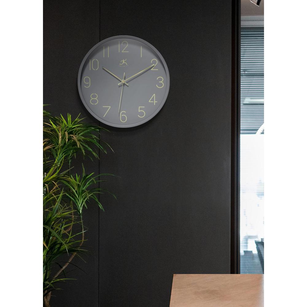 Stencil Number Clock, 14" - Light Grey. Picture 7
