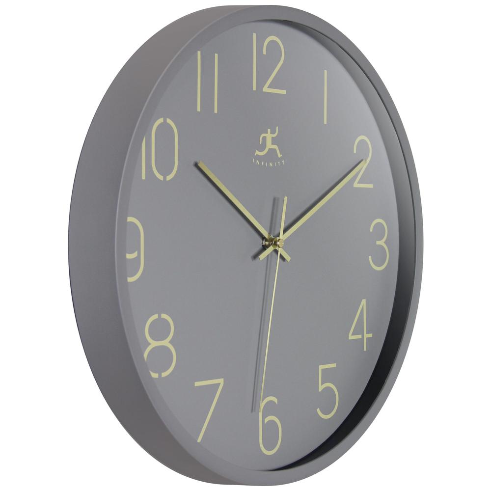 Stencil Number Clock, 14" - Light Grey. Picture 2