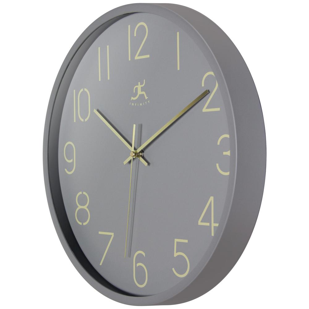 Stencil Number Clock, 14" - Light Grey. Picture 4