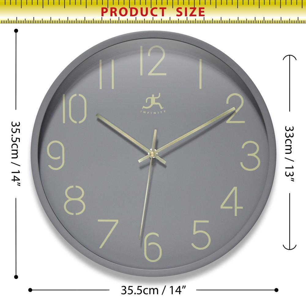 Stencil Number Clock, 14" - Light Grey. Picture 6
