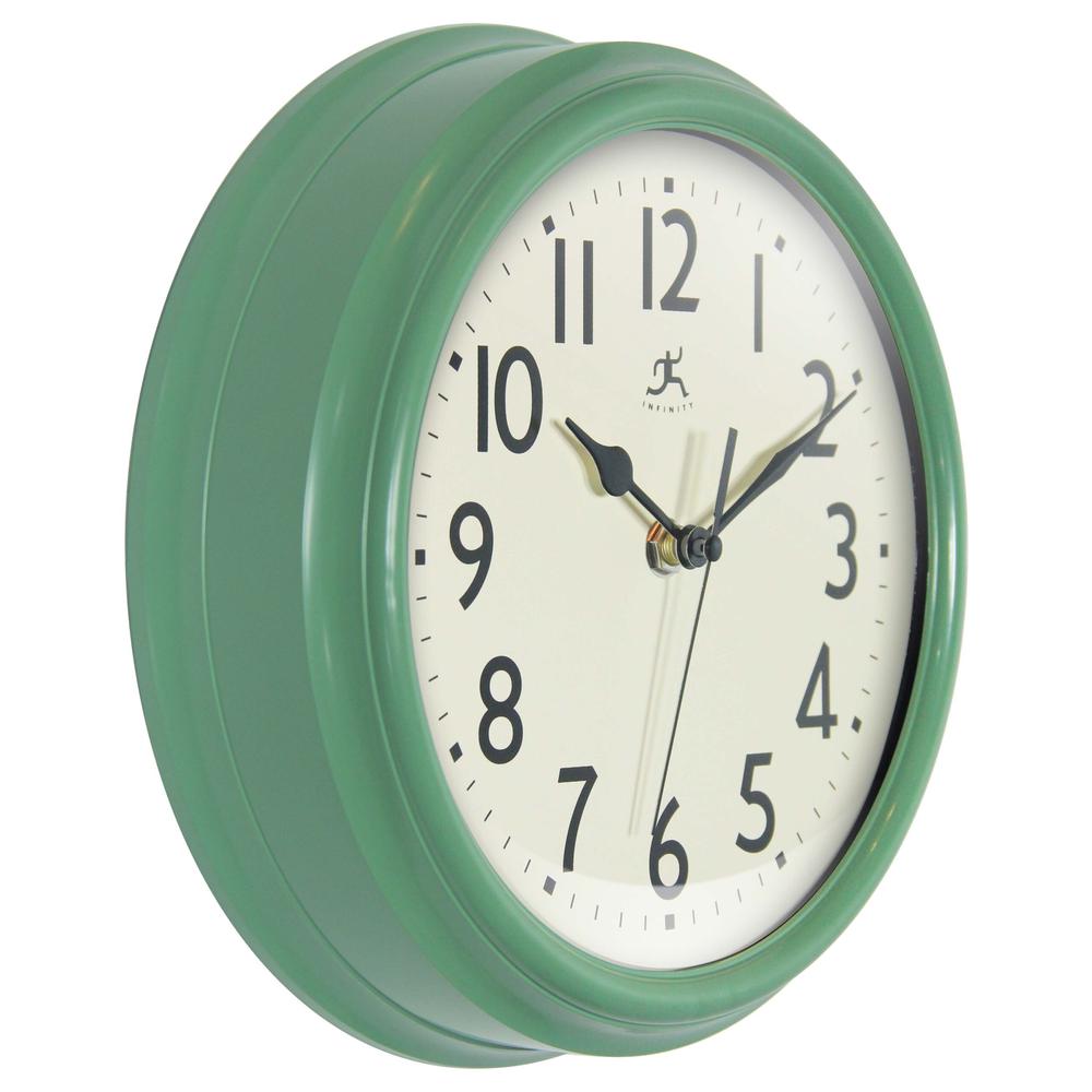 Nostalgic 9.5" Plastic Clock - Green. Picture 2