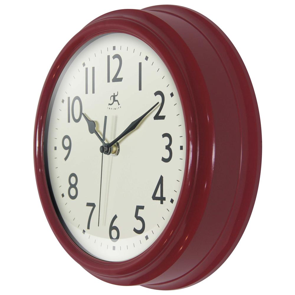 Nostalgic 9.5" Plastic Clock - Red. Picture 4