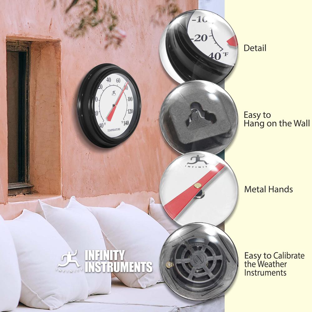 Essential Wall Thermometer - Black, 12". Picture 5