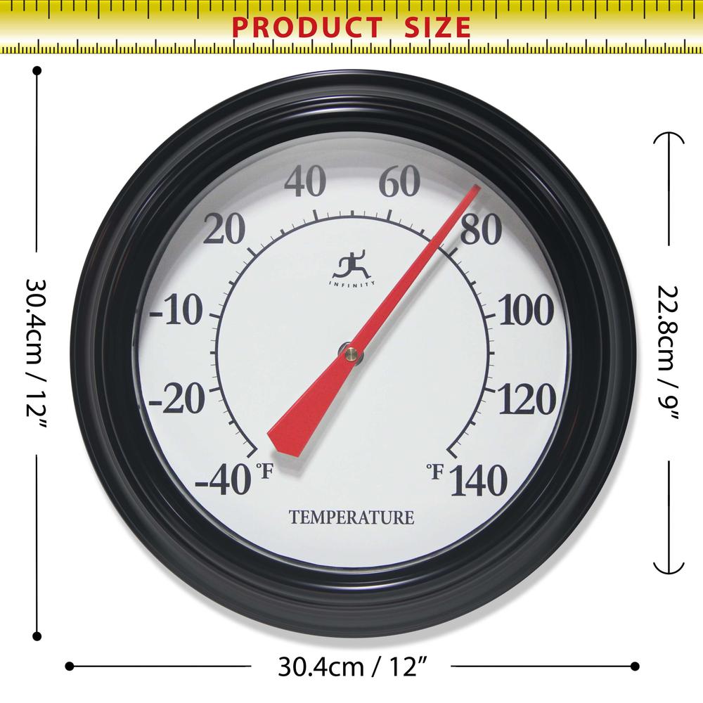 Essential Wall Thermometer - Black, 12". Picture 6
