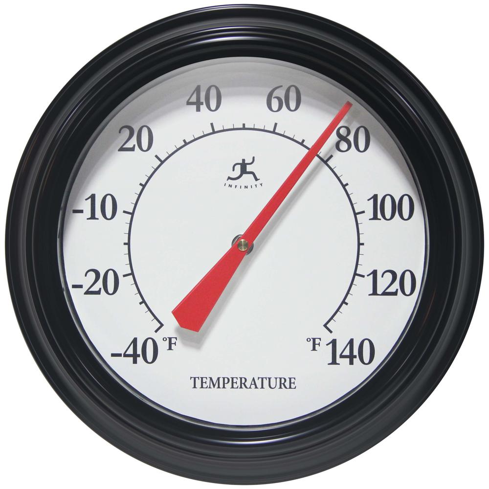 Essential Wall Thermometer - Black, 12". Picture 1