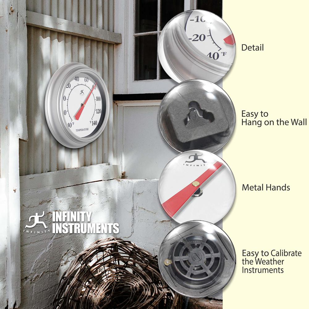 Essential Wall Thermometer - Silver, 12". Picture 5