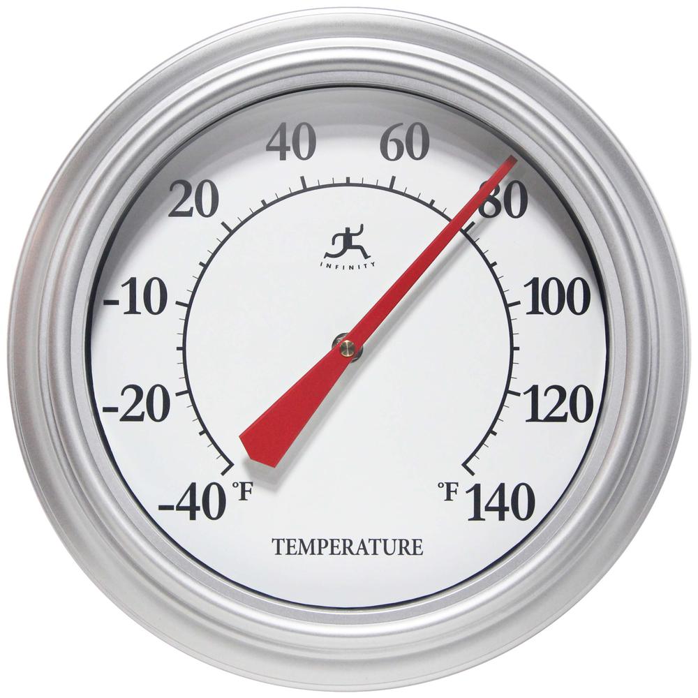 Essential Wall Thermometer - Silver, 12". Picture 1