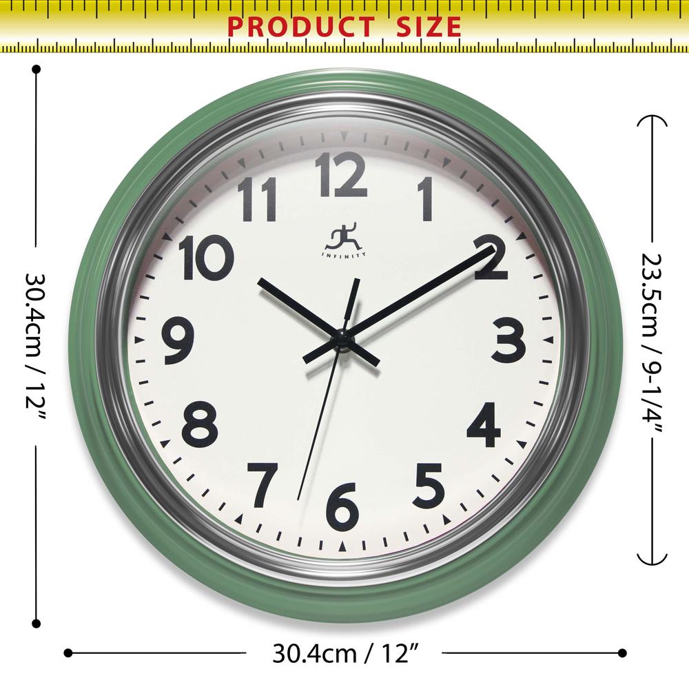 Gas Station Classic 12" Wall Clock - Green. Picture 6