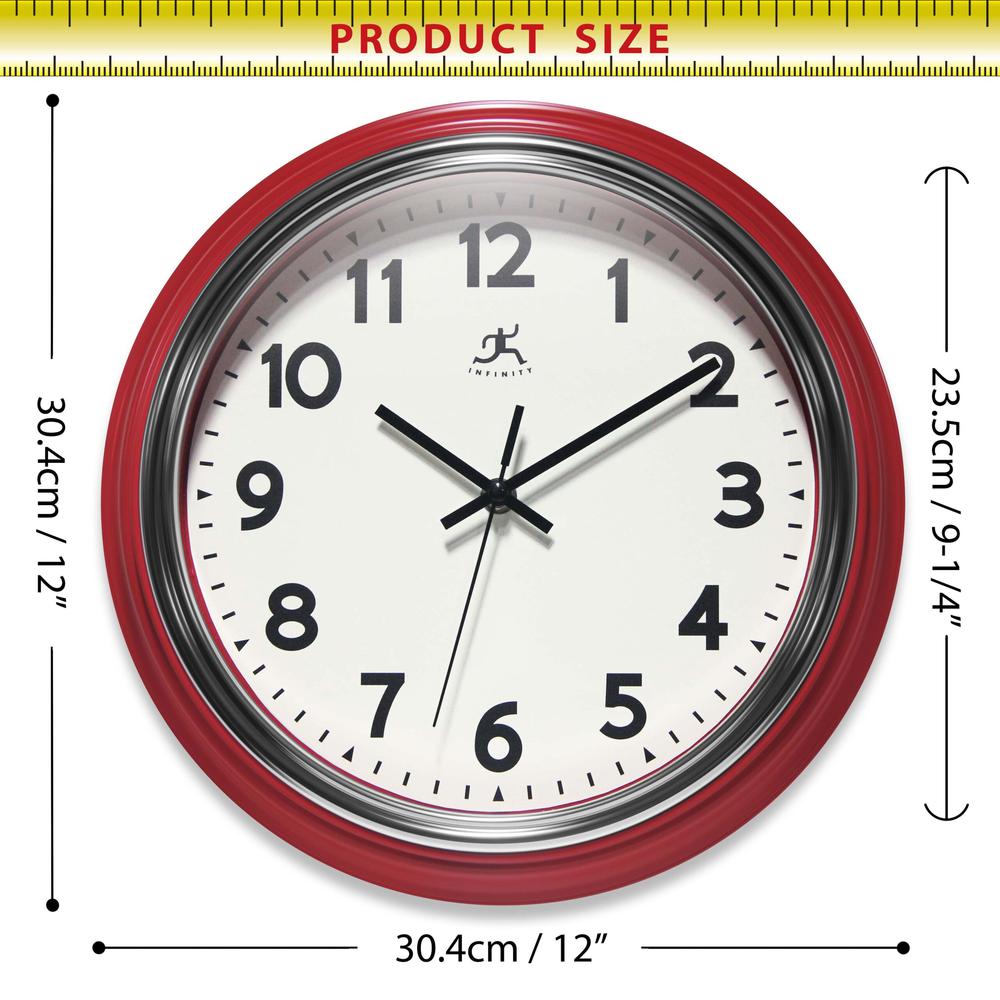 Gas Station Classic 12" Wall Clock - Red. Picture 6
