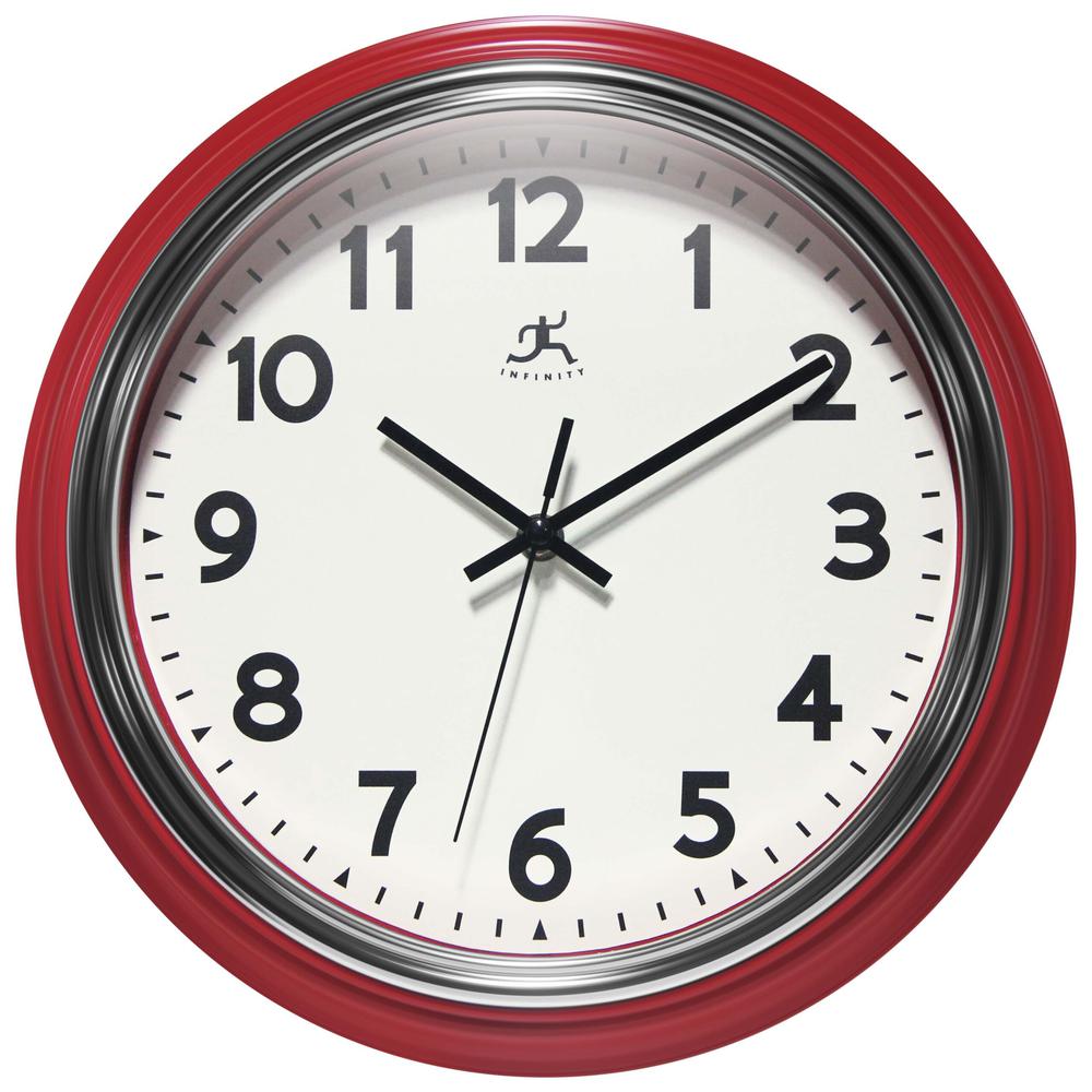 Gas Station Classic 12" Wall Clock - Red. Picture 1