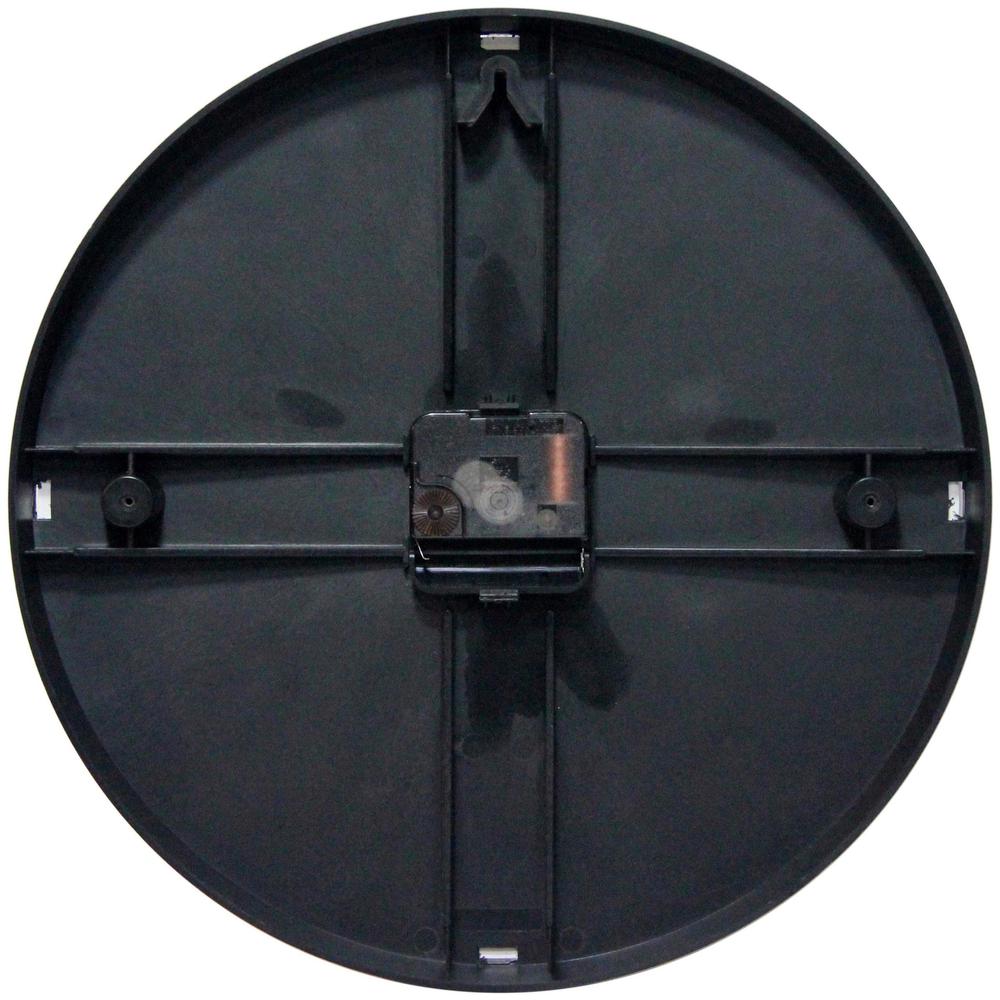 12 in Round Wall Clock, Black Finish Case, Shatter-Resistant Lens, Second Hand, Silent Movement. Picture 2