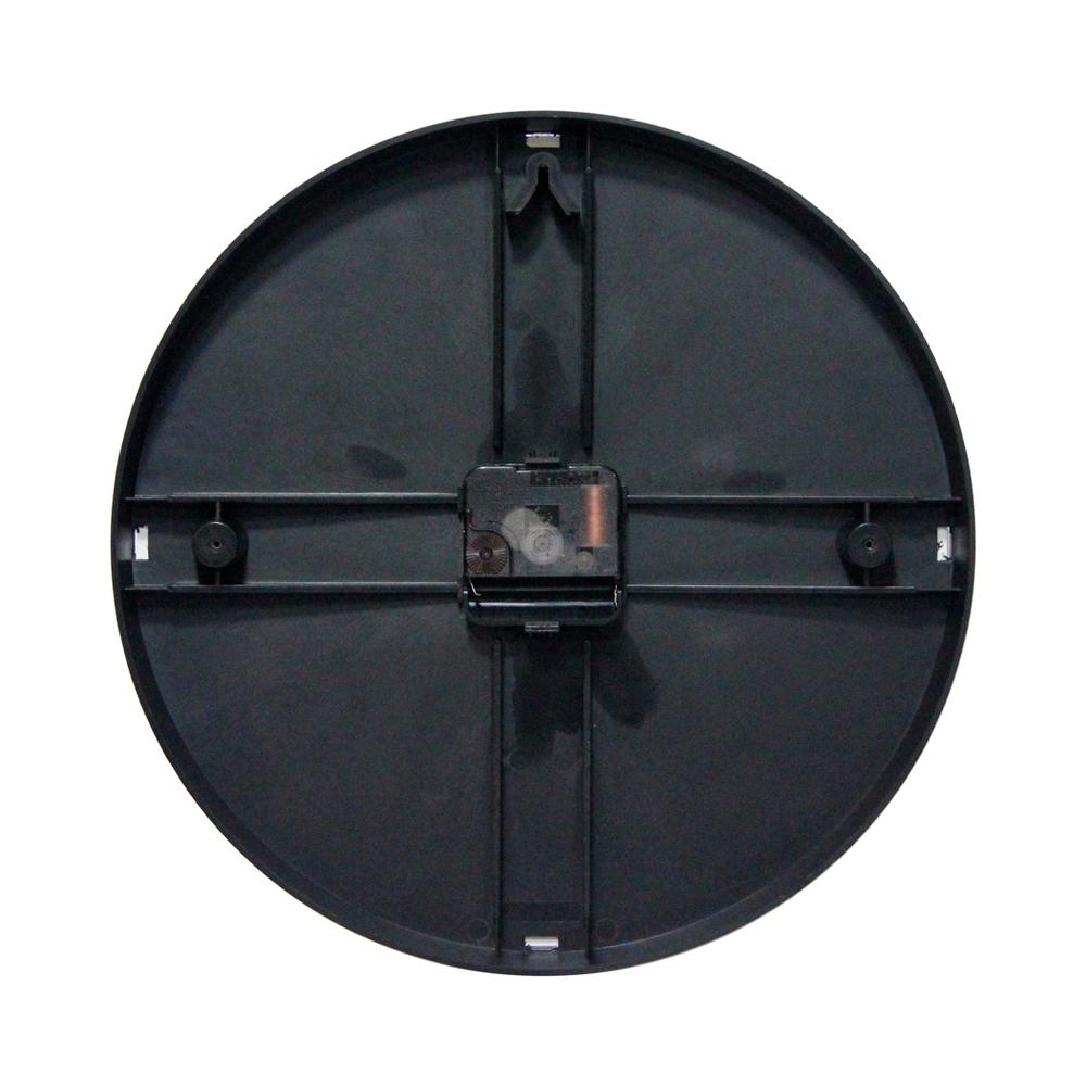 12 in Round Wall Clock, Black Finish Case, Shatter-Resistant Lens, Second Hand, Silent Movement. Picture 1