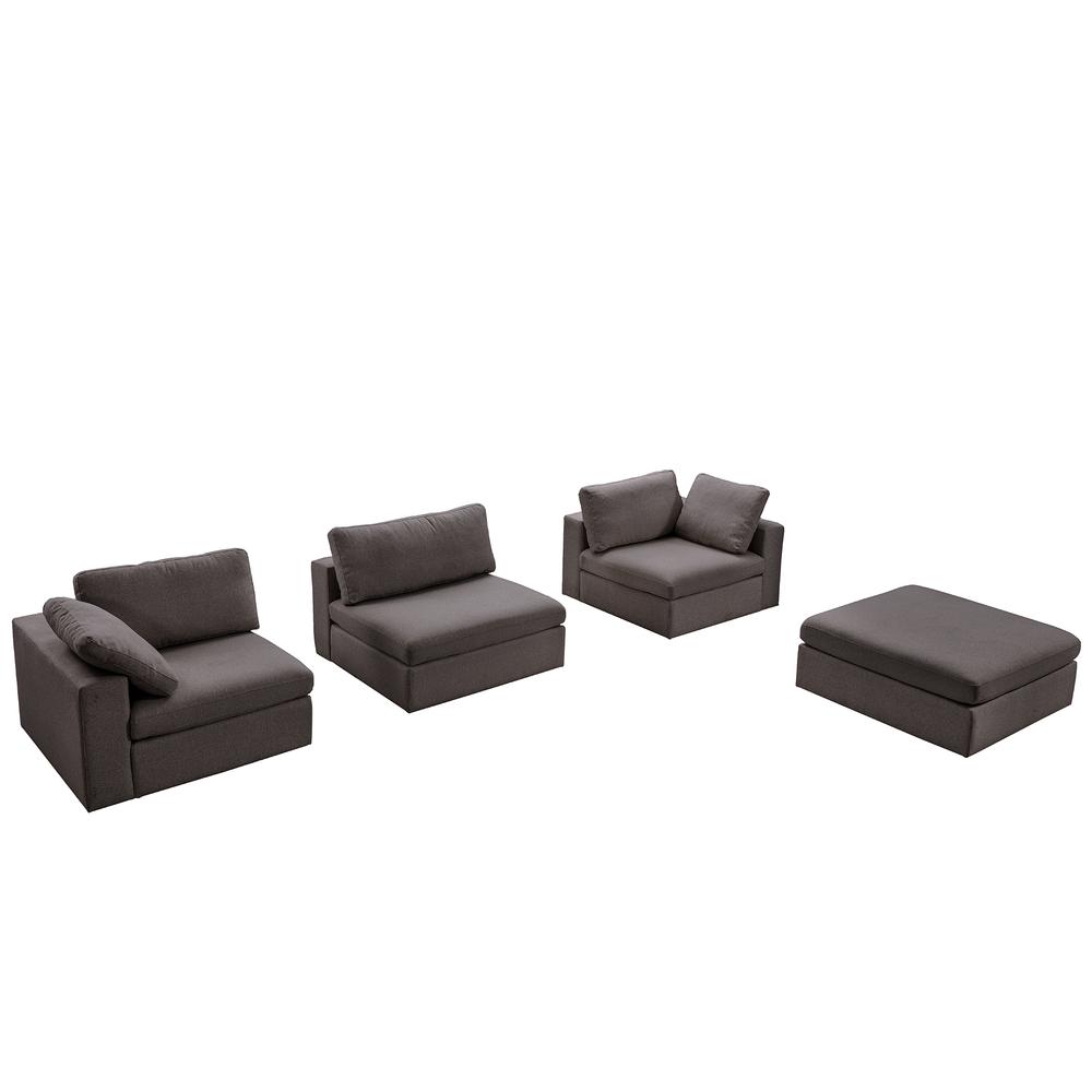 Cecilia Modular Corner Sectional Modern Sofa Dark Gray. Picture 2