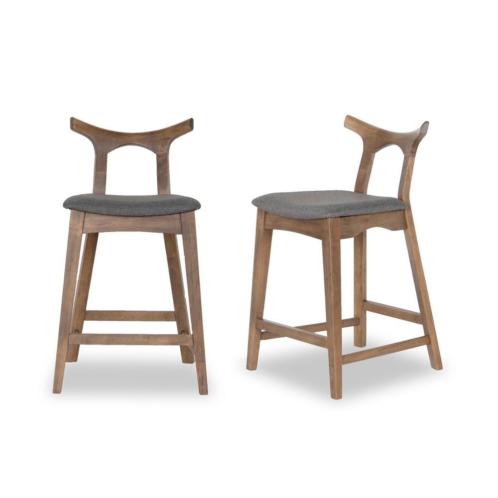 Hester Solid Wood Upholstered Square Bar Chair (Set of 2). Picture 1