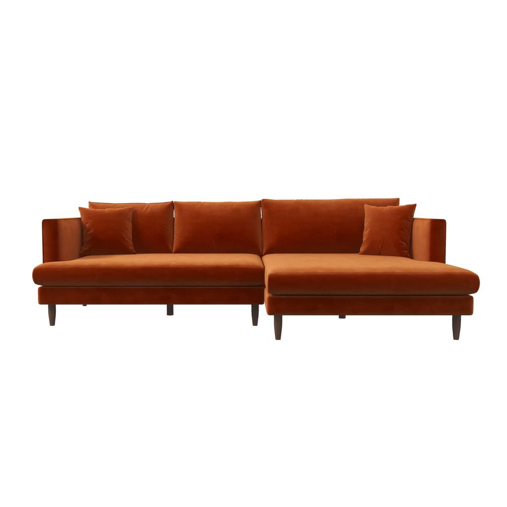 Blake L-Shaped Velvet Sectional Sofa. Picture 1