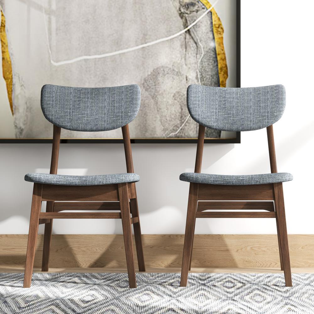 Eula Mid-Century Modern Dark Grey Dining Chair (Set of 2). Picture 2