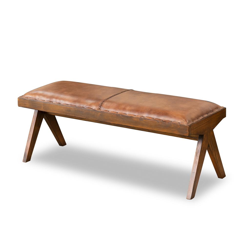 Chad Leather Bench. Picture 1