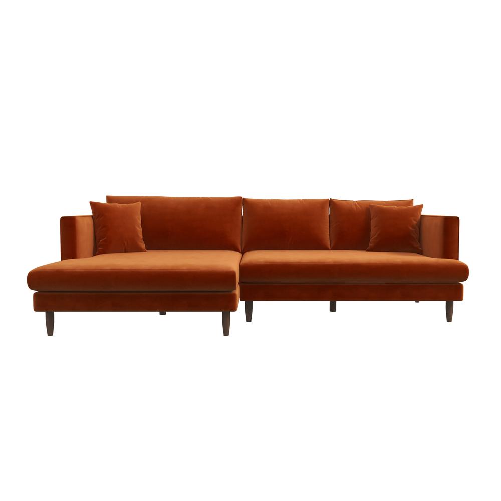 Blake L-Shaped Velvet Sectional Sofa. Picture 1