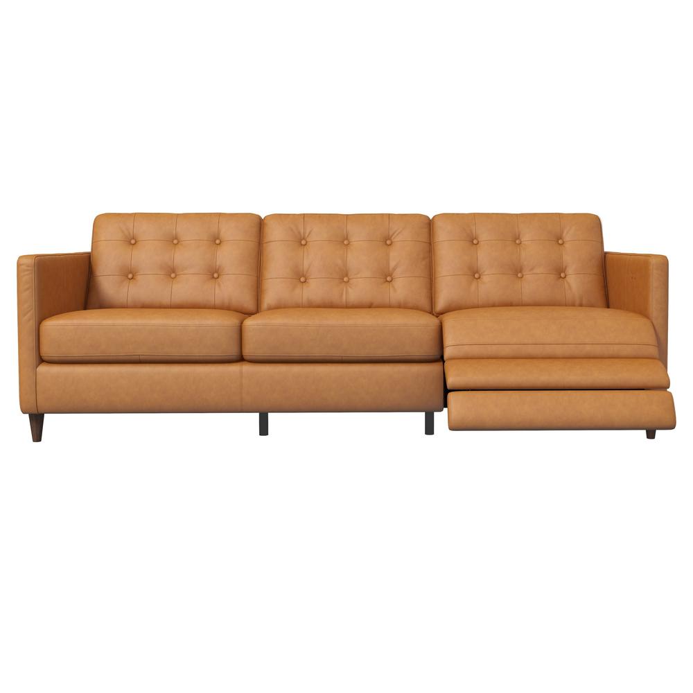 Christopher Tan Leather Electric Inclining Sofa. Picture 1
