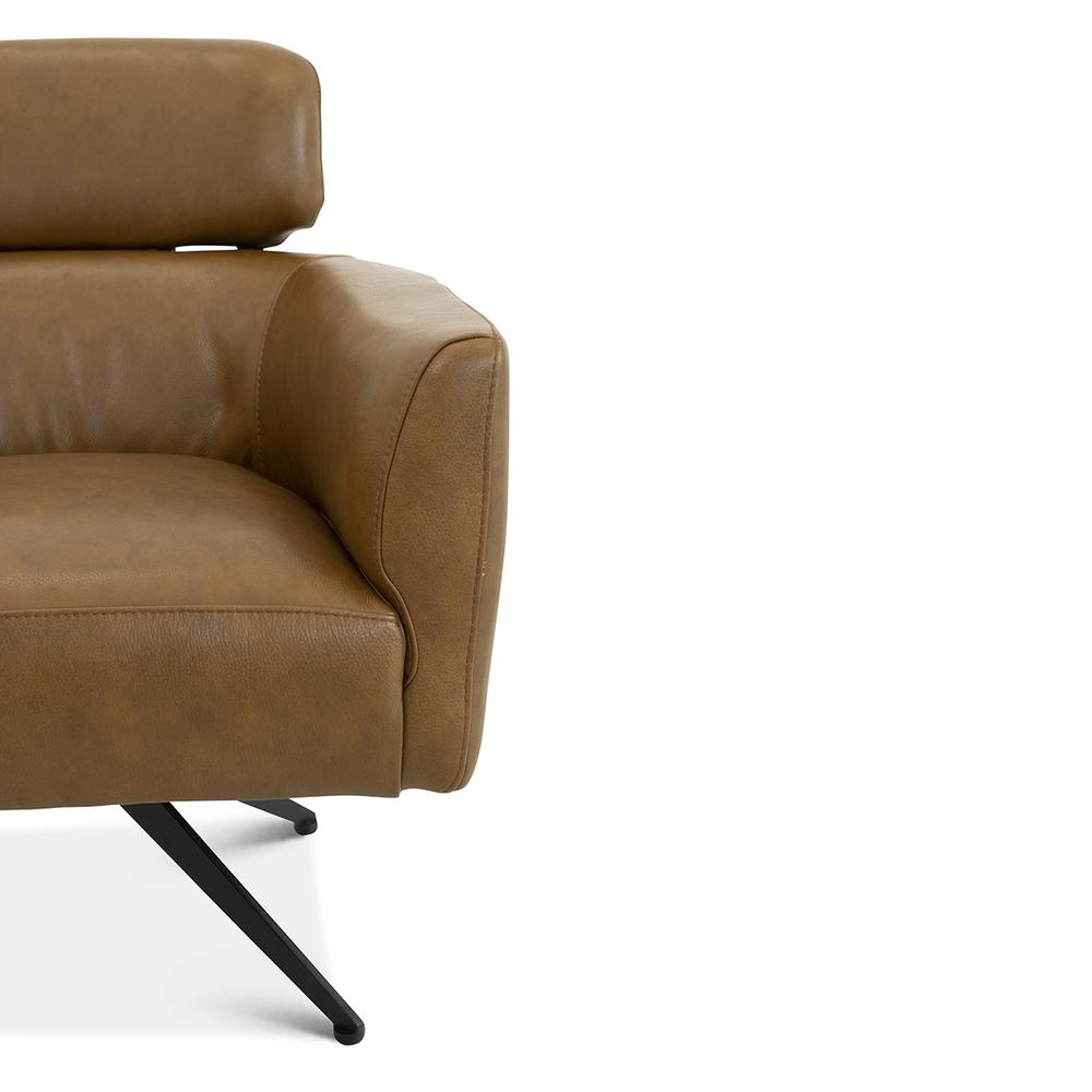 Camila Tan Leather Lounge Chair. Picture 2